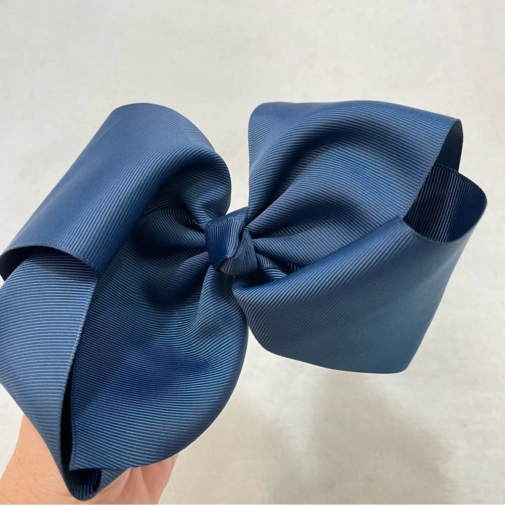 Girls assorted hair bows 6” grosgrain solid color alligator clip barrette‌‌‌‌‌‌‌